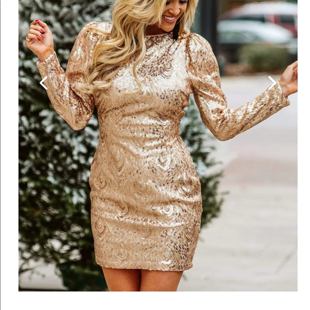 Gold Sequin Dress